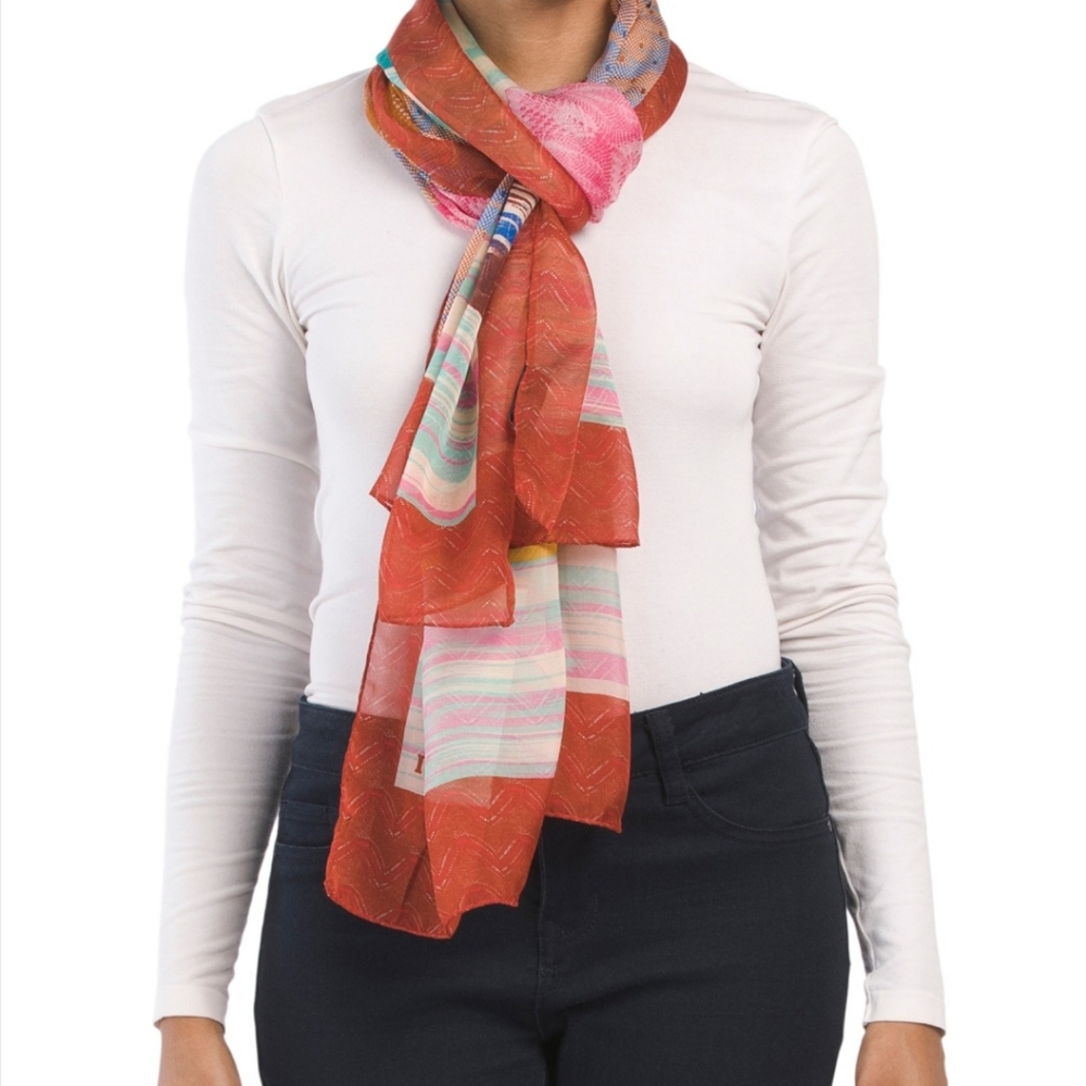 NWT Missoni Silk Scarf Wrap 26"x78" Made in Italy.